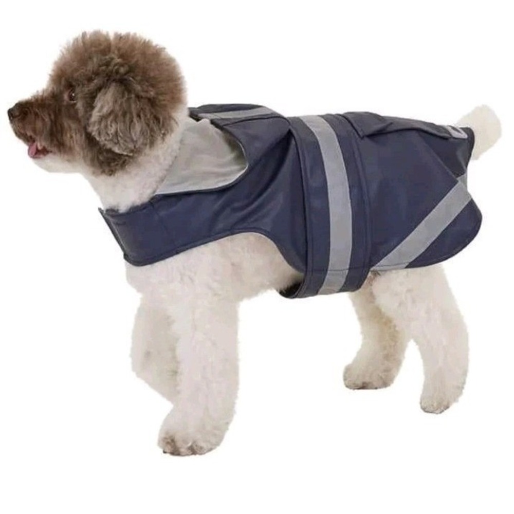 Eddie Bauer Dog Raincoat Large Waterproof Reflective Hooded Pet Jacket NWT